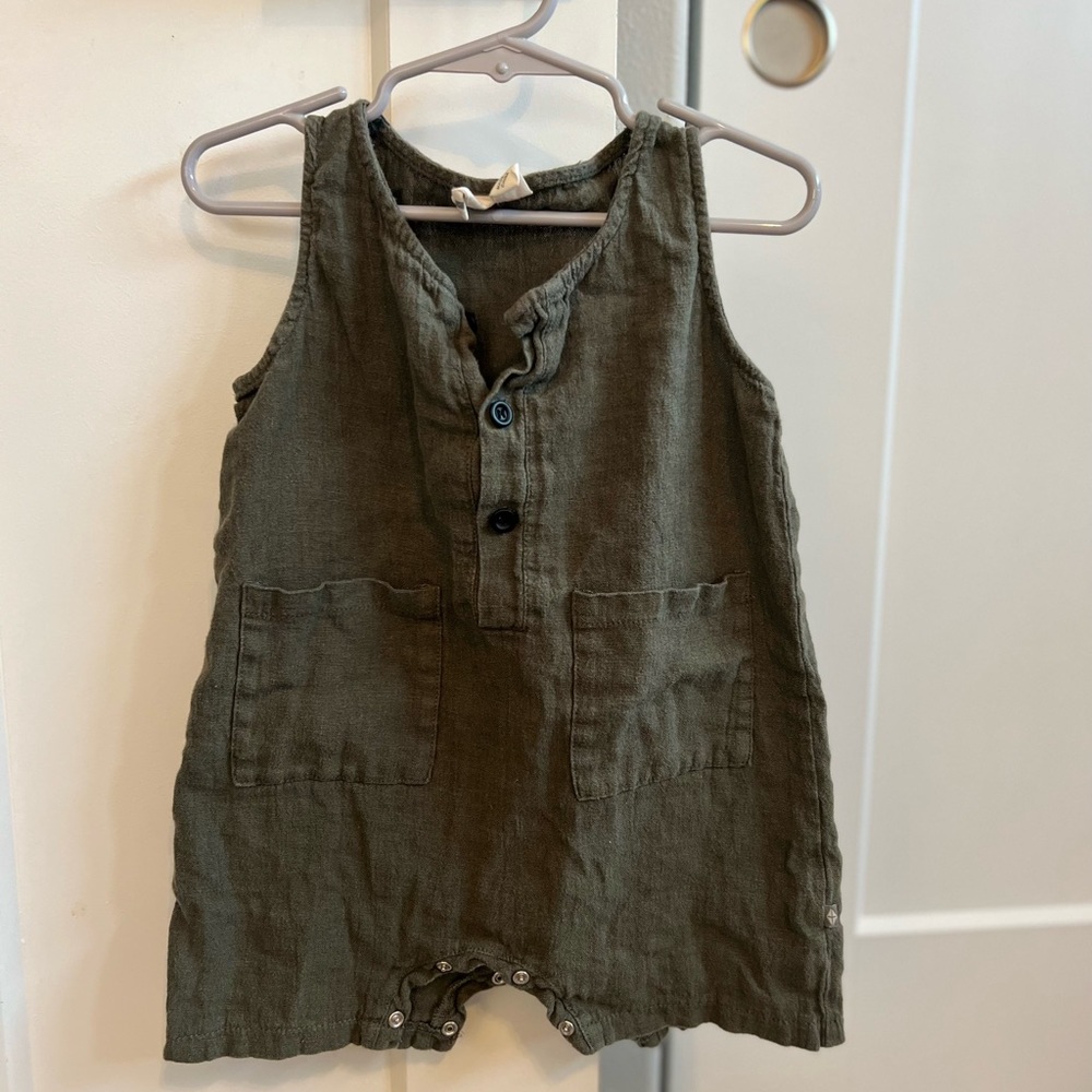 KYTE Baby Linen Sleeveless Romper